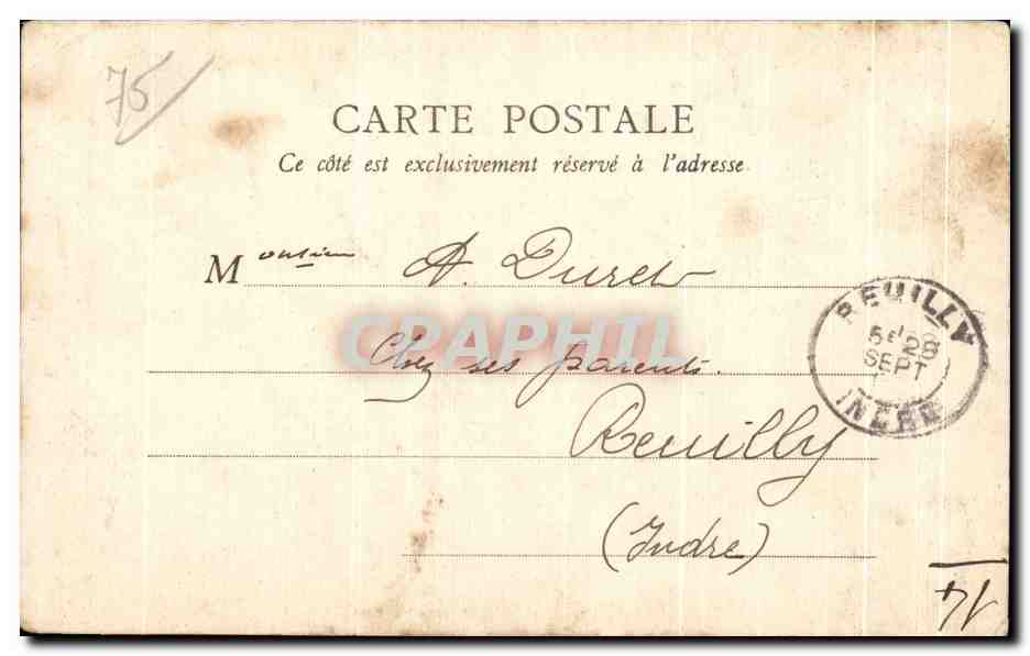 CPA Paris Ville de Strasbourg  — Verso