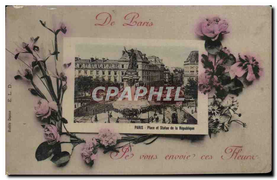 CPA Paris Place et statue de la Republique 