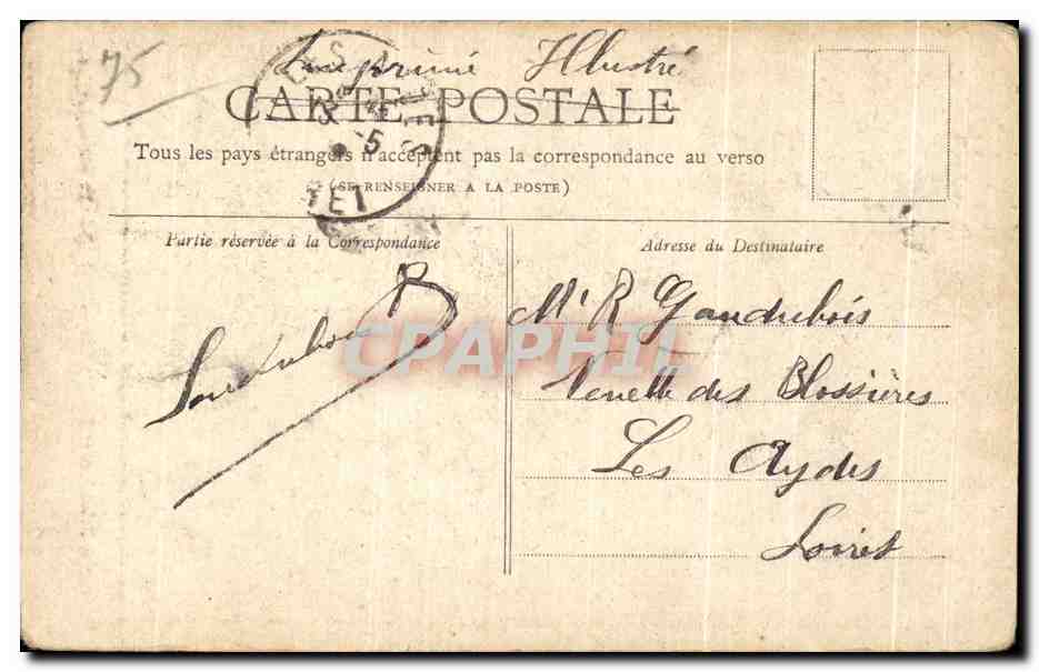 CPA Petit Journal Paris Horloge du Palais de Justice — Rückseite