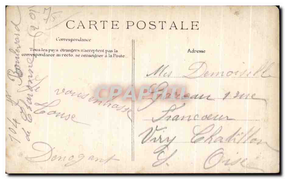 CPA Porte Bonheur De Paris Trefles Champs Elysees Chambre des Deputes Gare de Lyon  — Rückseite