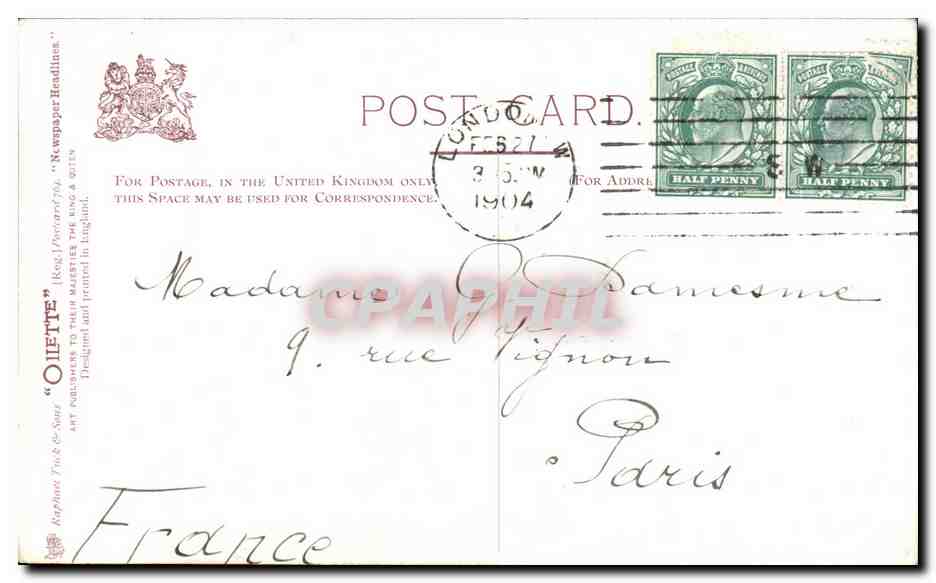 CPA Newspaper Headlines Personal Notes Enfant John Hassall Ecolier — Verso