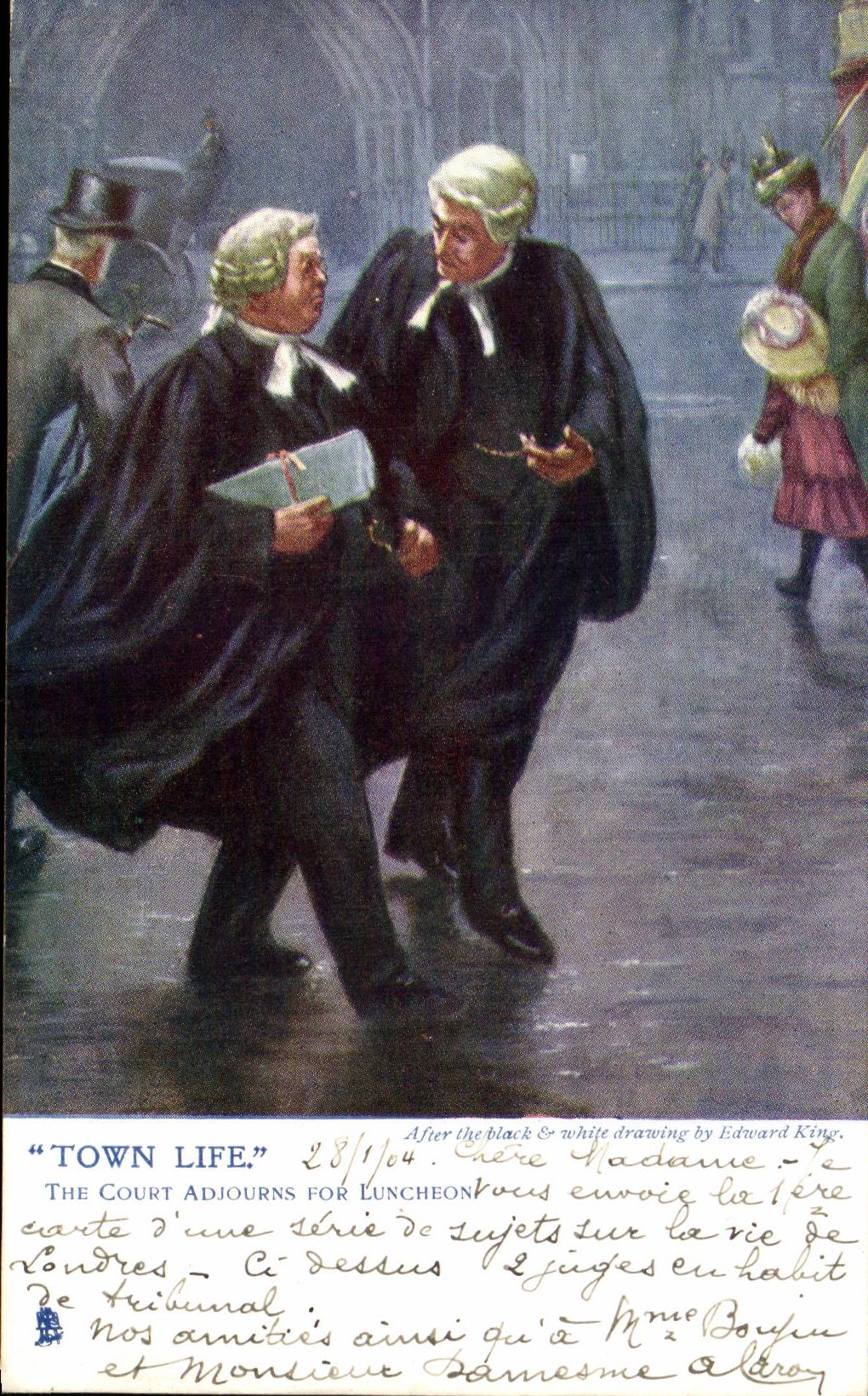 CPA Town Life The Court Adjourns For LuncheonEdward King Avocat Justice 