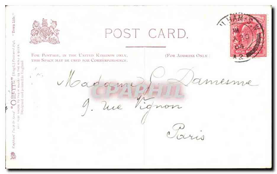 CPA Town Life In Bond Street Londres London Edward King Femmes — Verso