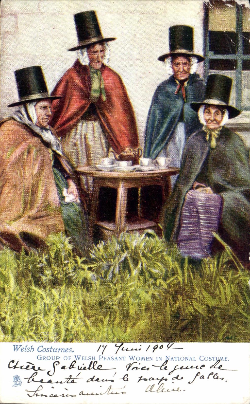 CPA Welsh Costumes Group Of Welsh Peasant Women In National Costume 