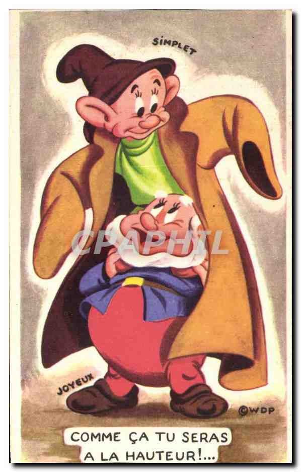 CPA Comme Ca Tu Seras A La Hauteur Walt Disney Nain Blanche neige et les 7 nains 