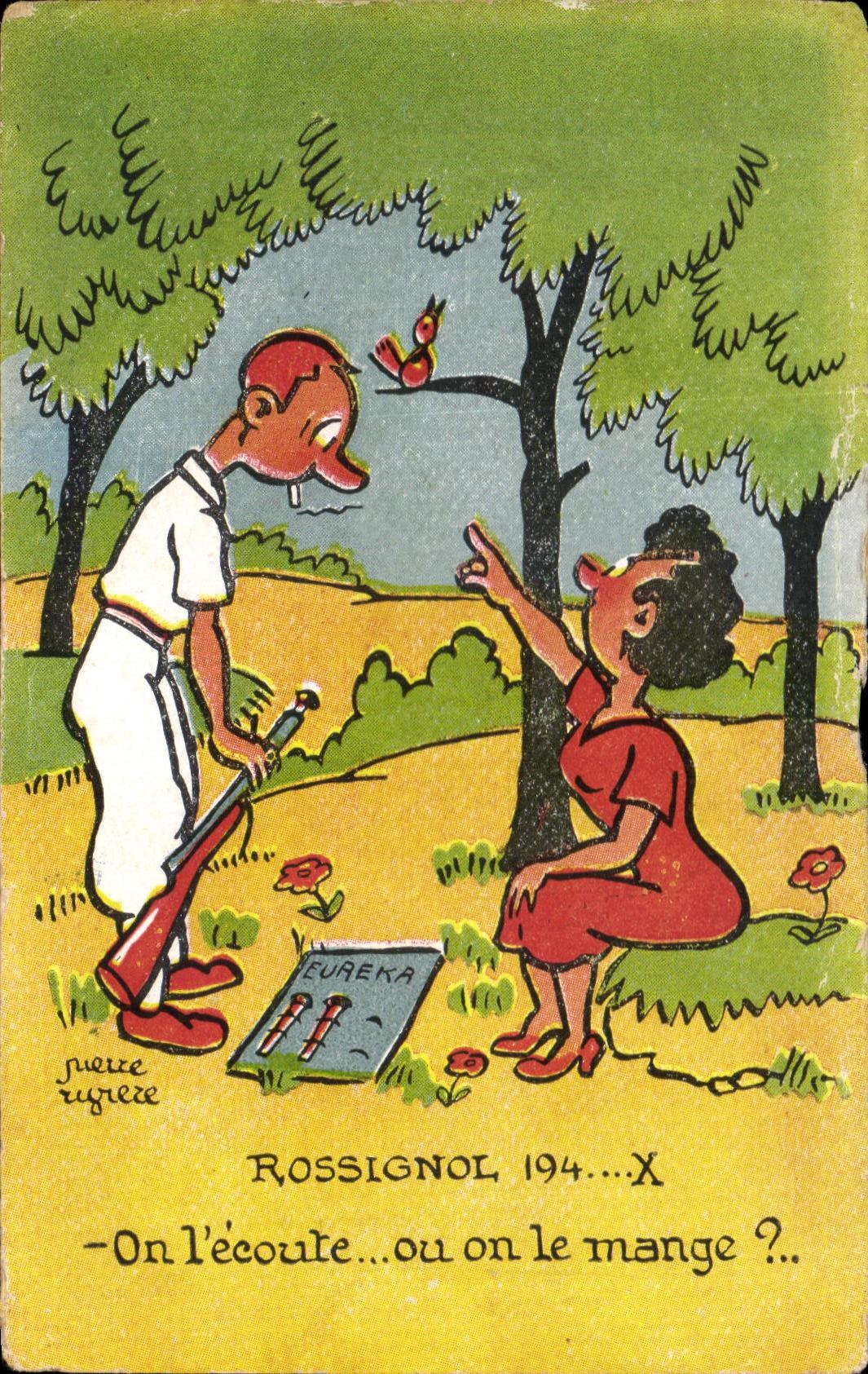 CPA Rossignol On L'Ecoute ou on le Mange ?