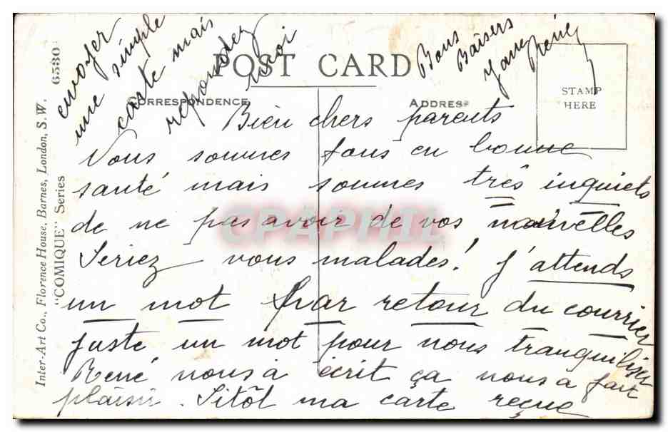 CPA I ve got lots and lots to tell you Enfant  — Rückseite