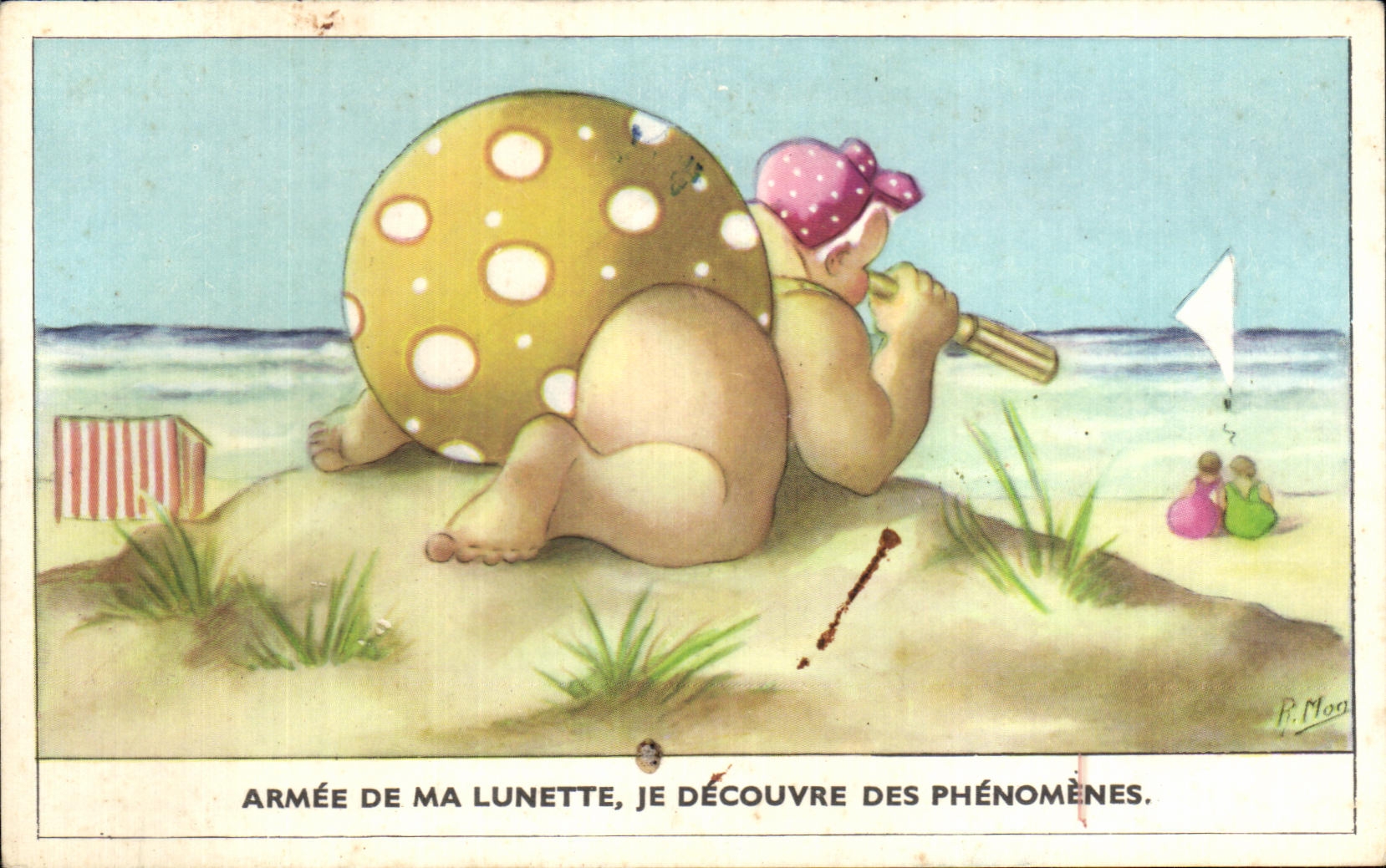 CPA Armee de ma lunette je decouvre des phenomenes Femme forte