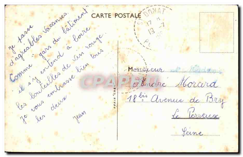 CPA Souvenir d un bel embouteillage Humour Alcool Chen  — Rückseite