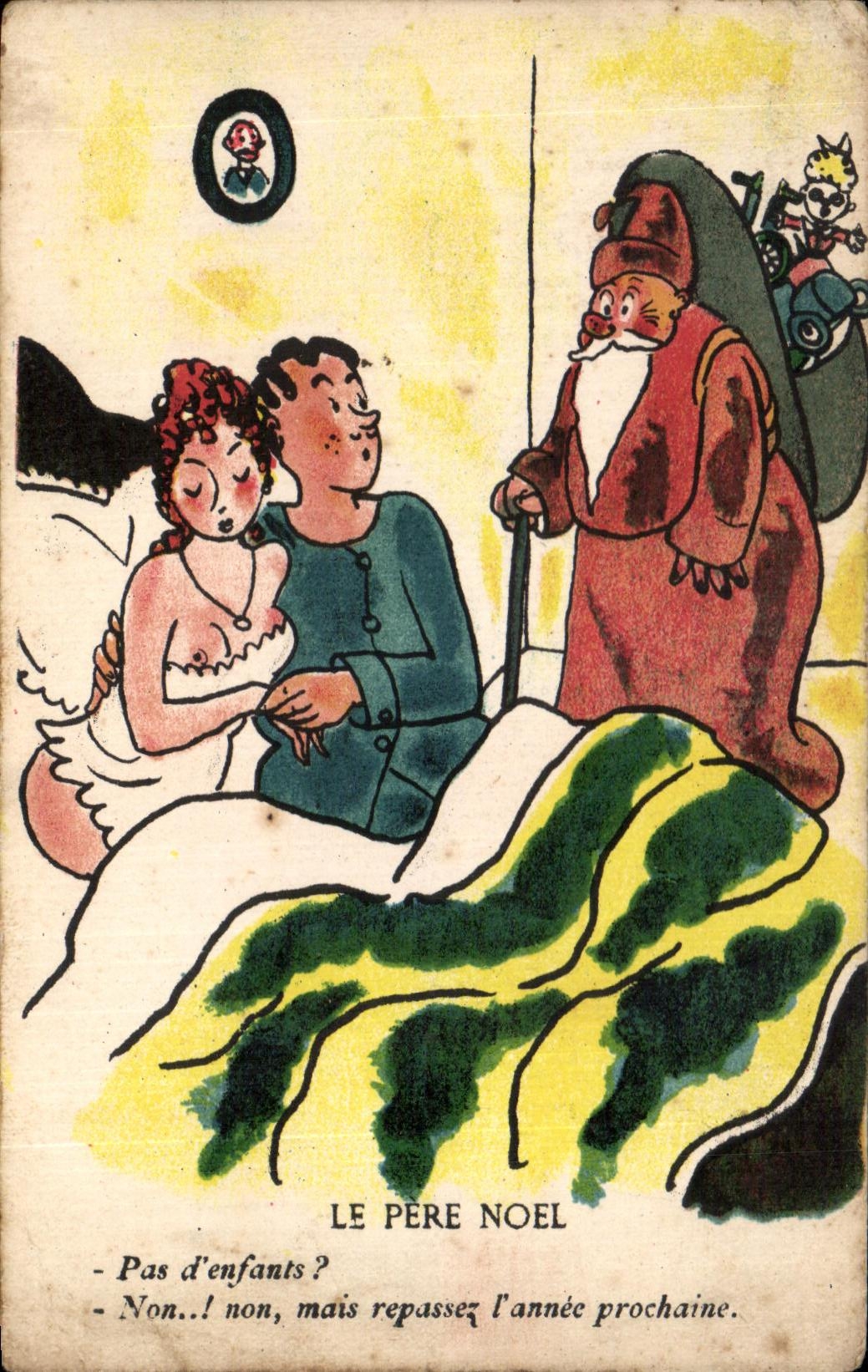 CPA pas d enfants non non mais repassez l anne prochaine Pere Noel 