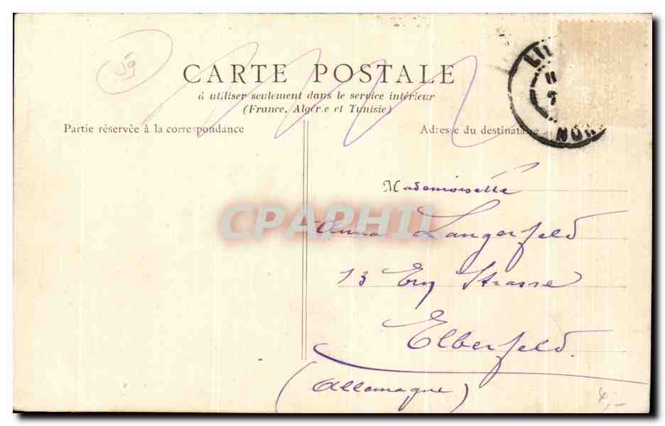 CPA Lille Porte De Paris — Verso