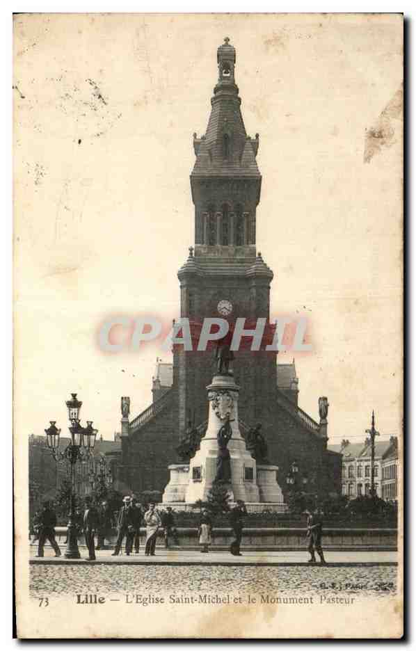 CPA Lille L'Eglise Saint Michel Et Le Monument Pasteur