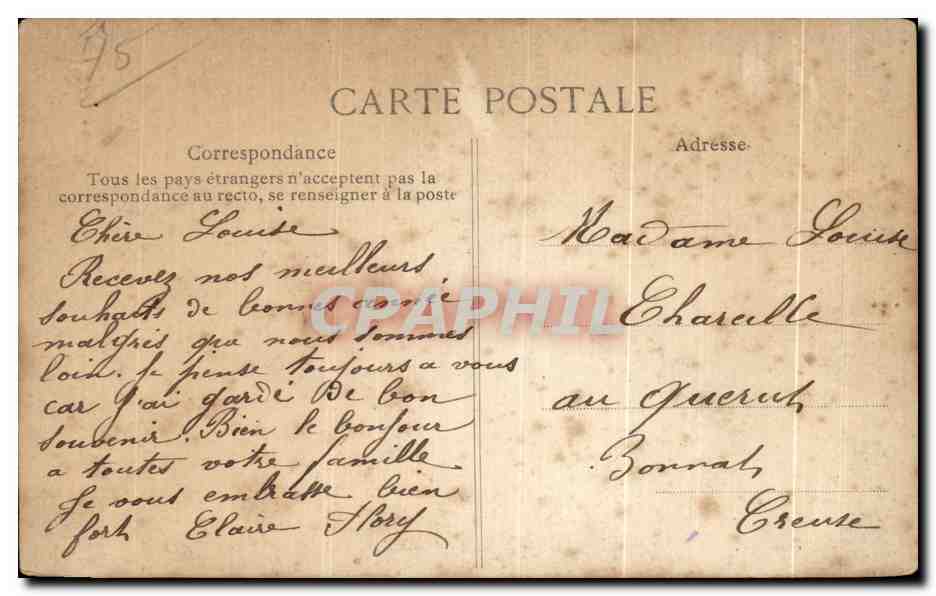 CPA Bonne Anne Paris — Rückseite