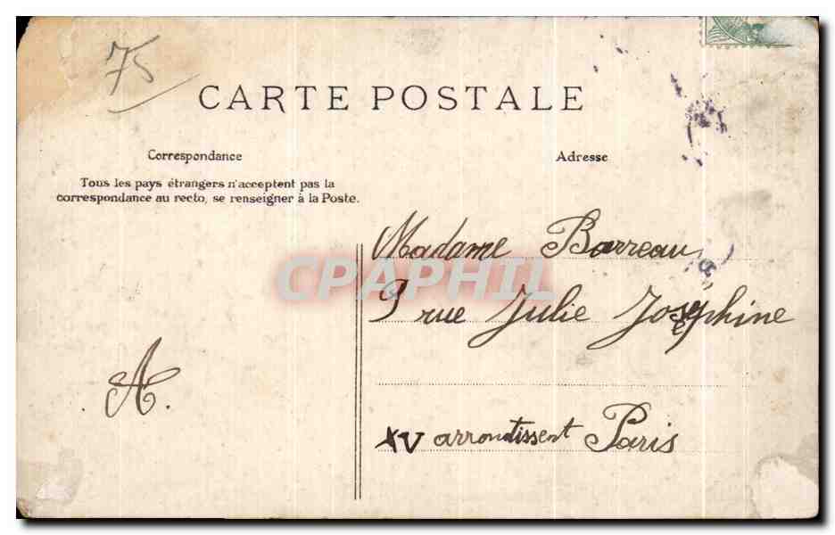 CPA Souvenir de Paris Hirondelles — Rückseite