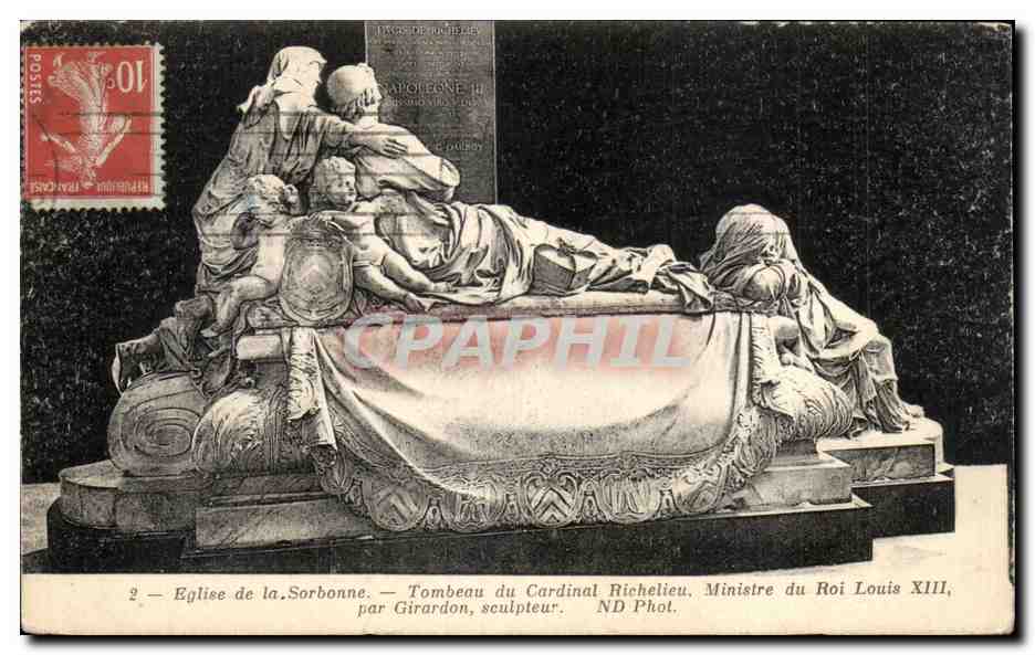 CPA Eglise de la Sorbonne Tombeau du Cardinal Richelieu Ministre du Roi Louis XIII par Girardon Sculpteur