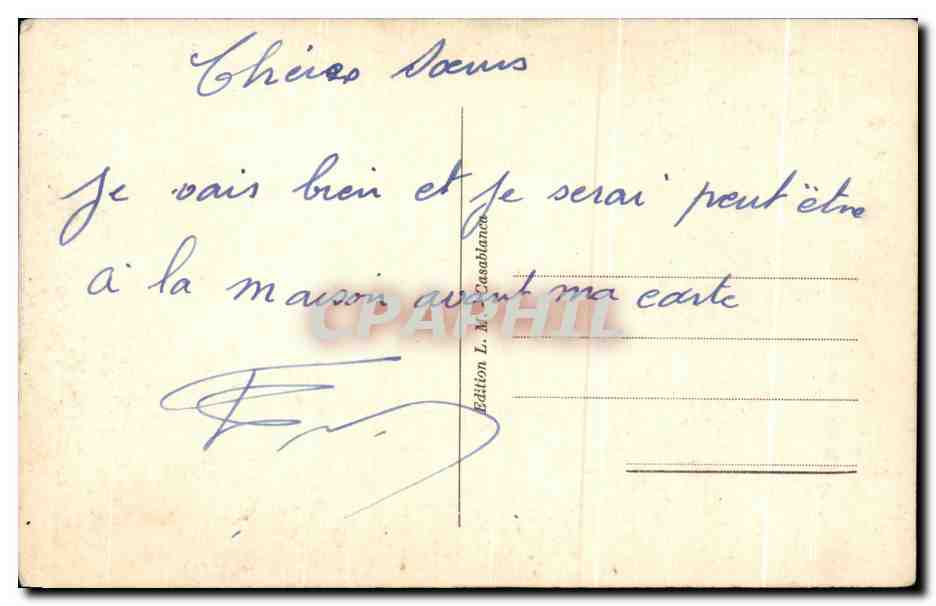 CPA Maroc Casablanca  — Verso