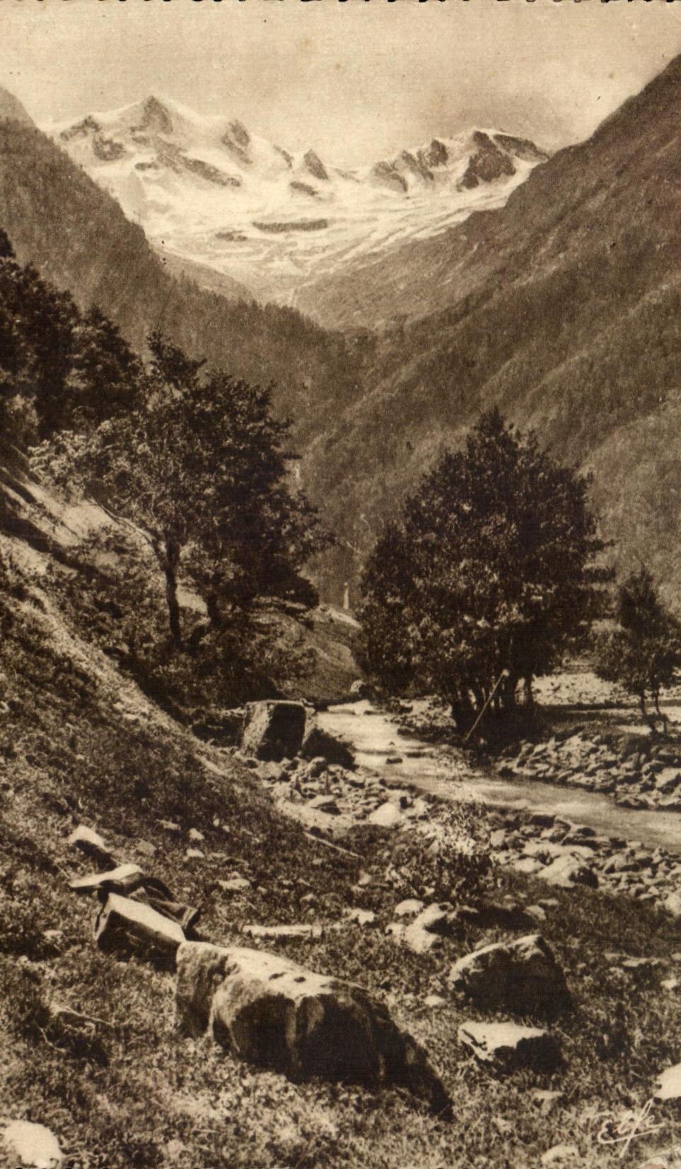 Pic et Glaciers de Chabrioules — Luchon — Cirque du Lys — Éditeur : Lénauche frères — N° 92