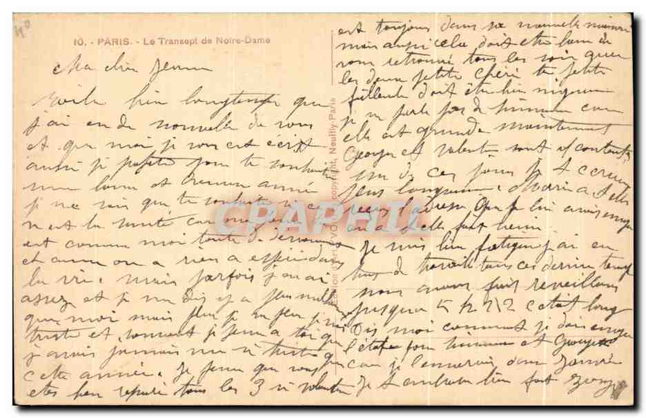CPA Heureuse Annee Paris Le Transept de Noire Dame Yvon  — Verso