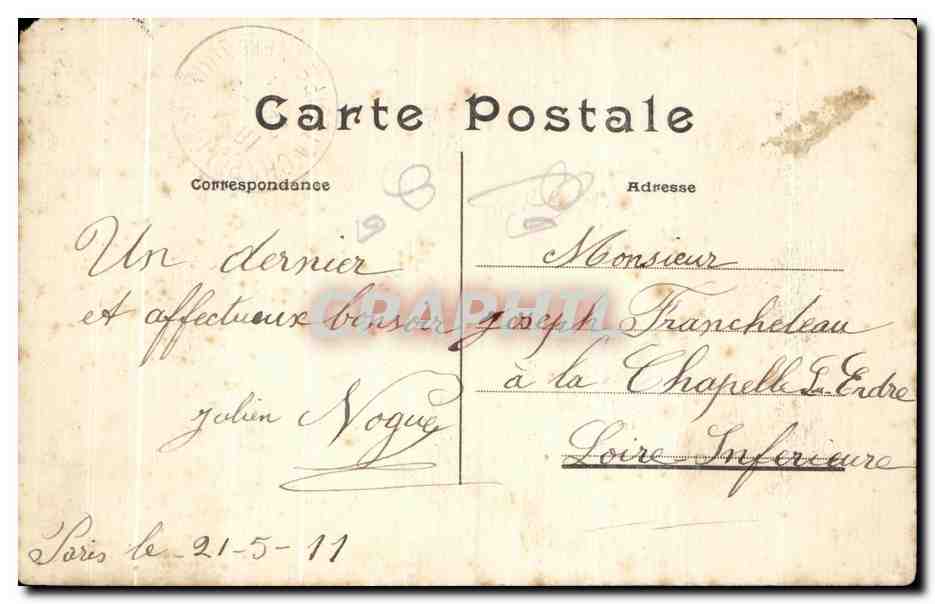 CPA Comite General Association Catholique De La Jeunesse Francaise Rue d'Assas Paris  — Back