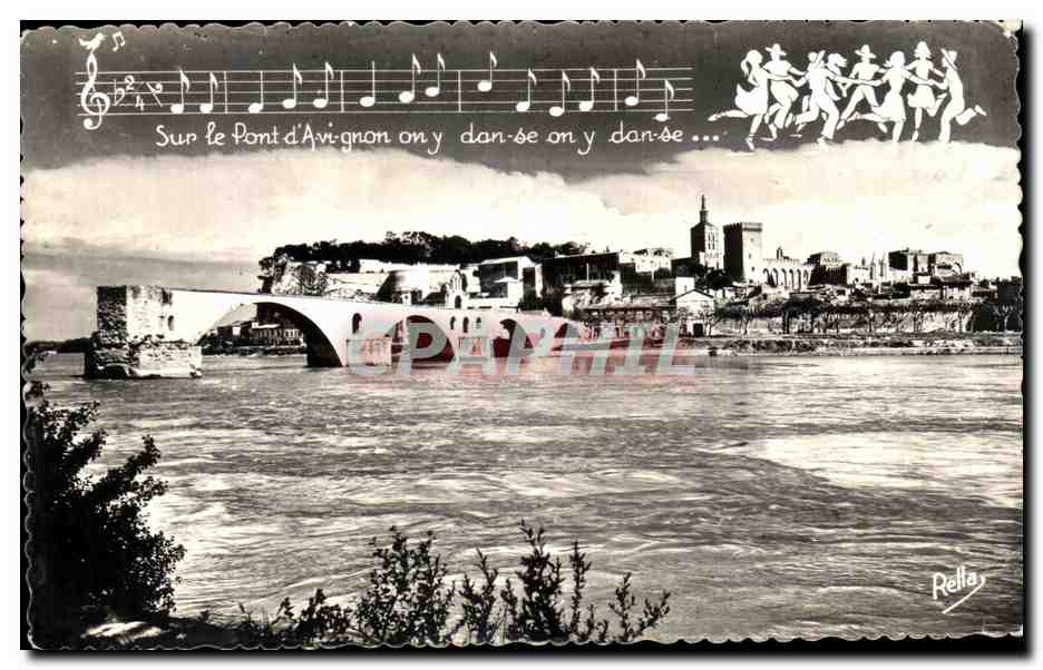 CPA Sur le Pont d'Avignon on y danse on y danse