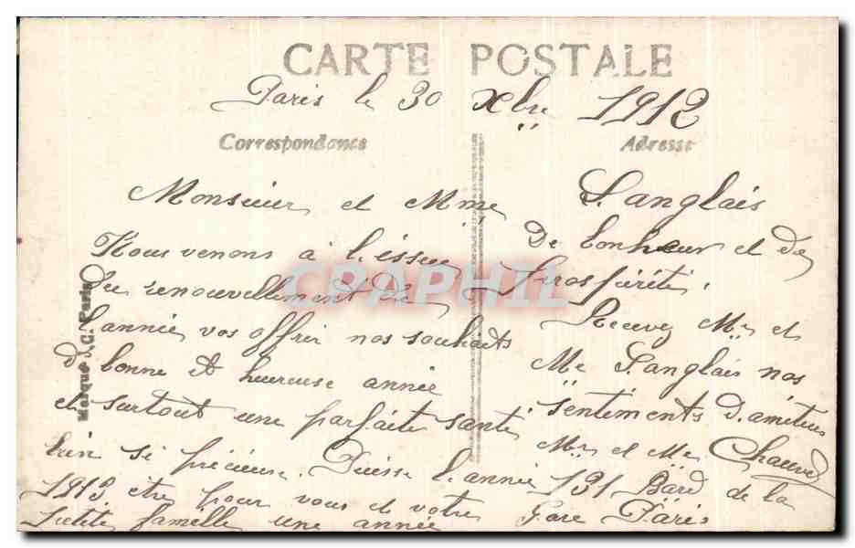 CPA Bonnee Annee Enfants Fleurs  — Rückseite