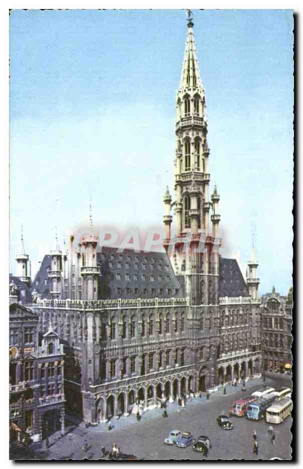 CPA Bruxelles Grand Place Hotel de Ville Brussel grote Markt Stadhuis Brussels Town hall and Square