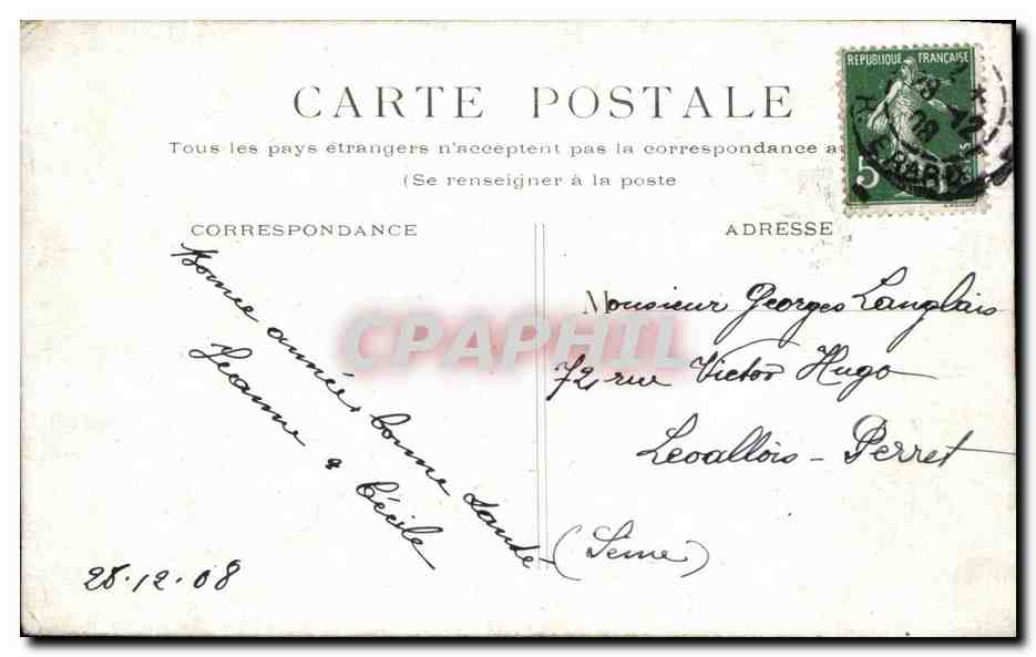 CPA Fantaisie Enfant Fille Bonne Annee — Rückseite