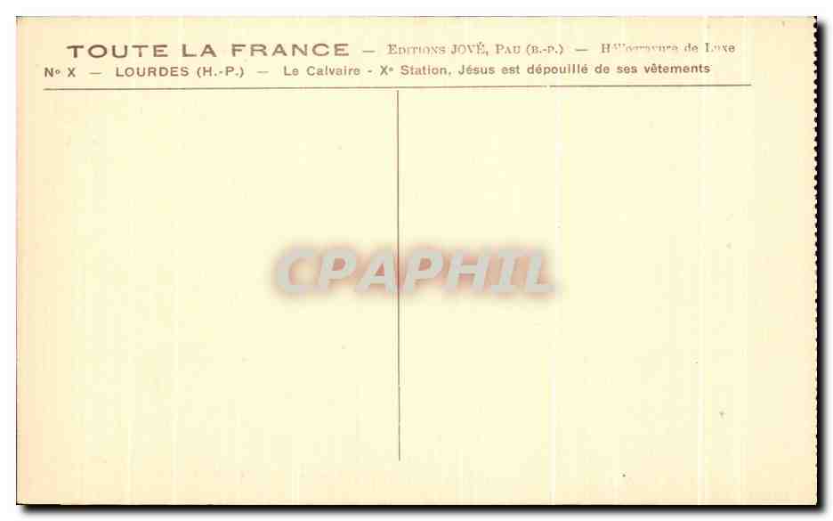CPA Lourdes Le Calvaire IX Station Jesus est depouille de sea vetements — Verso