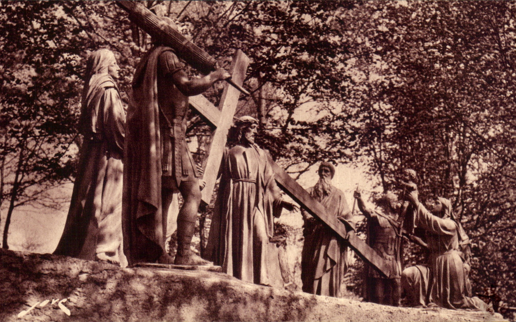 Le Calvaire — VIIIe Station, Jésus console les filles de Jérusalem — Éditions Joyé, Pau (B.P.)