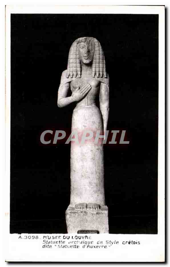 Statuette archaïque de style crétois dite "Statuette d'Auxerre" — Musée du Louvre — n° A.3098