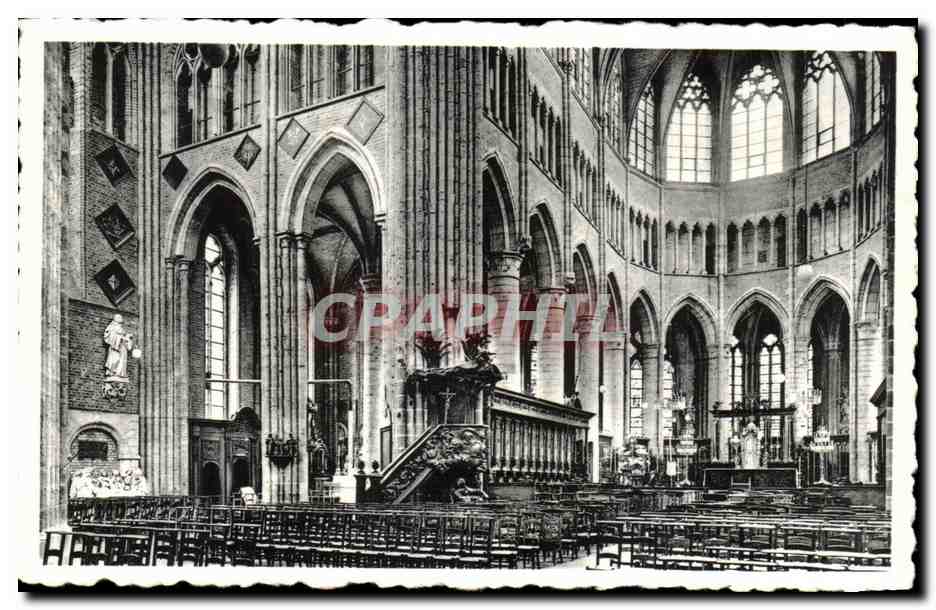 CPA Veurne Colleglale Kerk Saint Welburga Binnenzicht furnes