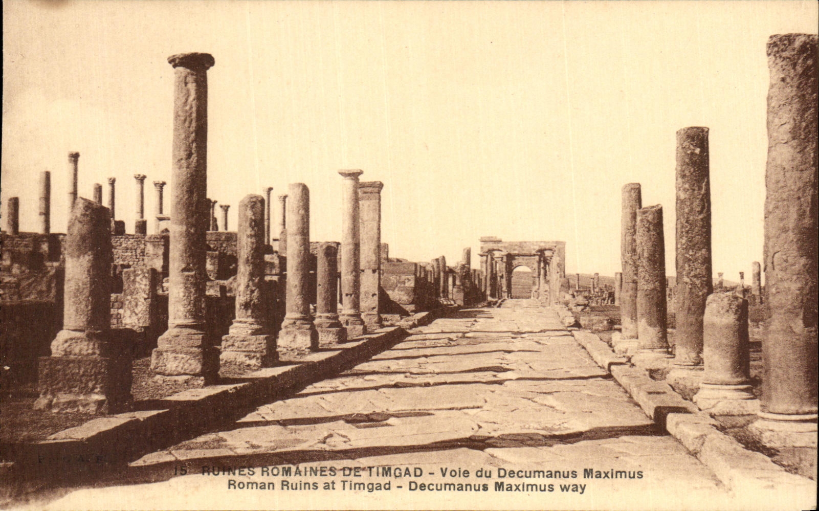 Ruines romaines de TimgaD — Voie du Decumanus Maximus — Éditeur non visible