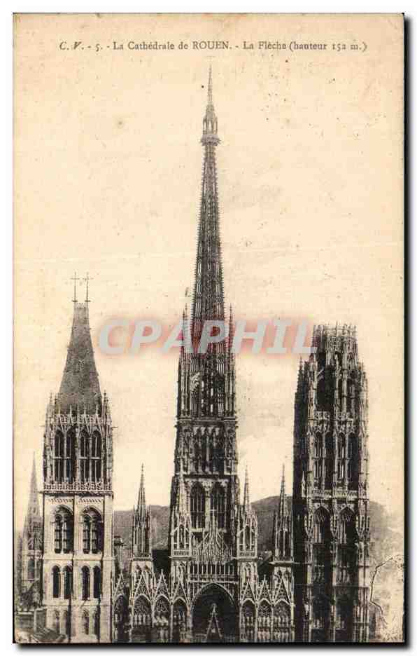 CPA La cathedrale de Rouen La fleche
