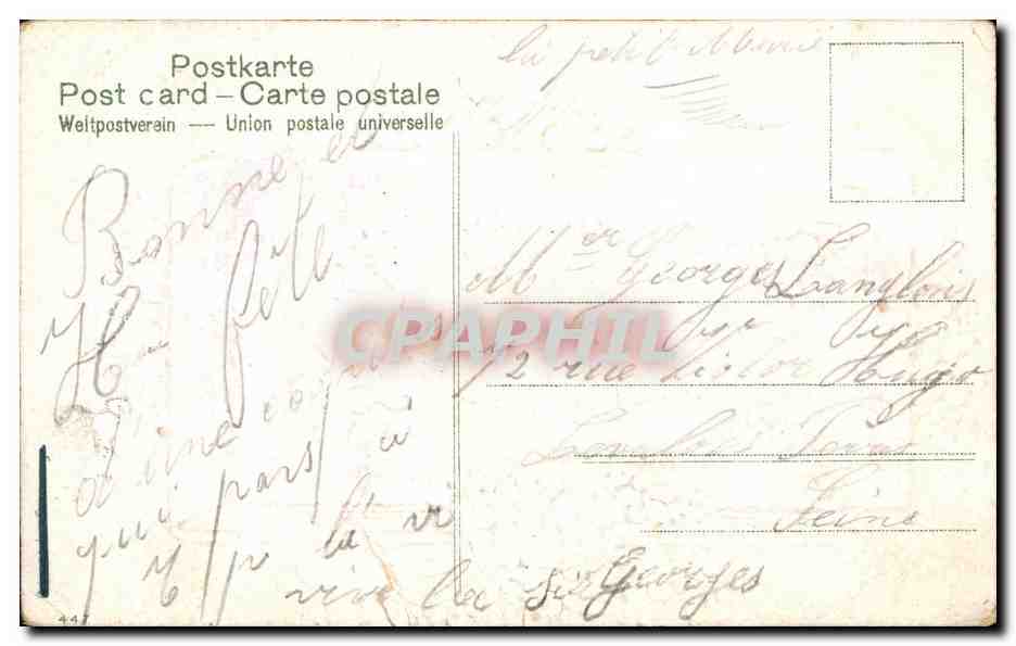 CPA Fantaisie Fleurs Bateau Livre — Verso