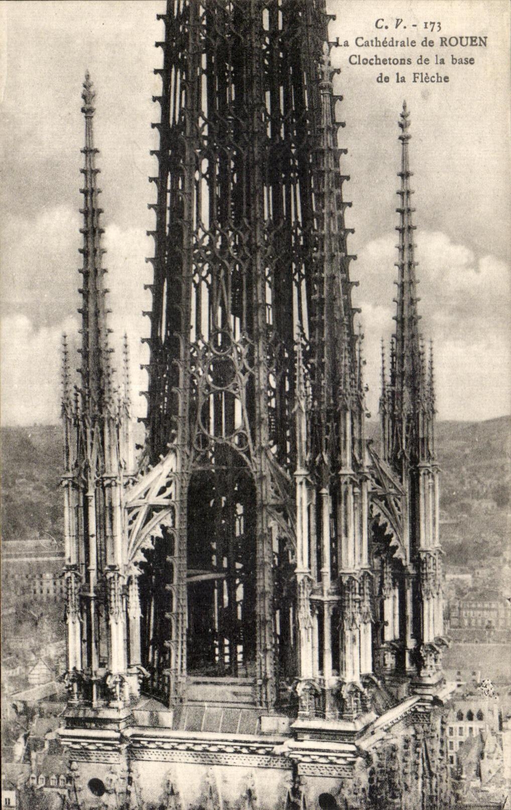 CPA Cathedrale de Rouen Clochetons de la base de la fleche 