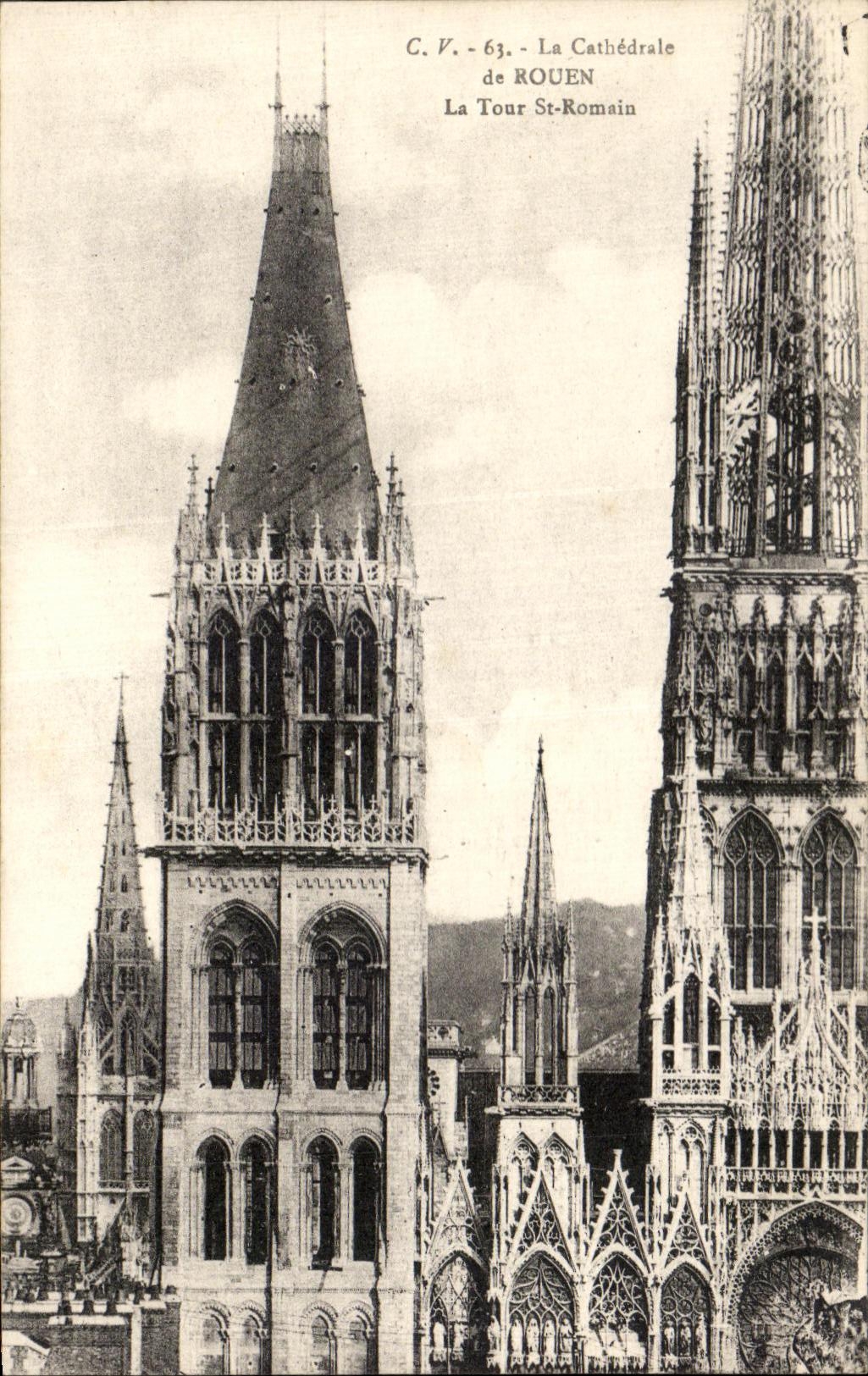 CPA Cathedrale de Rouen la tour St Romain