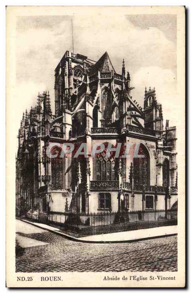 CPA Rouen Abside de l'Eglise St Vincent