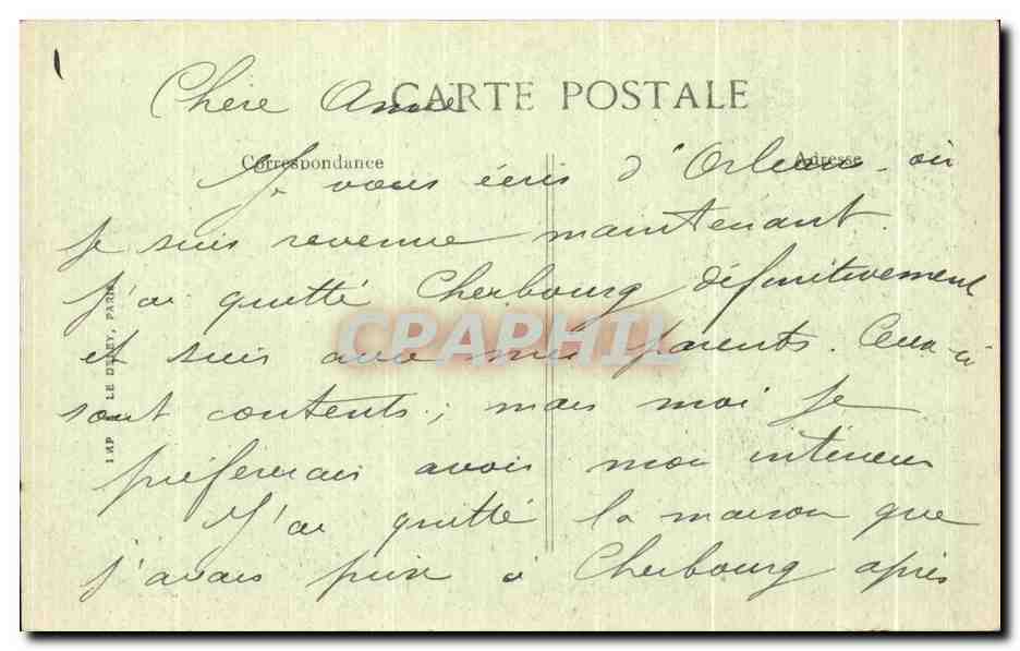 CPA Orleans Loiret La Cathedrale — Verso