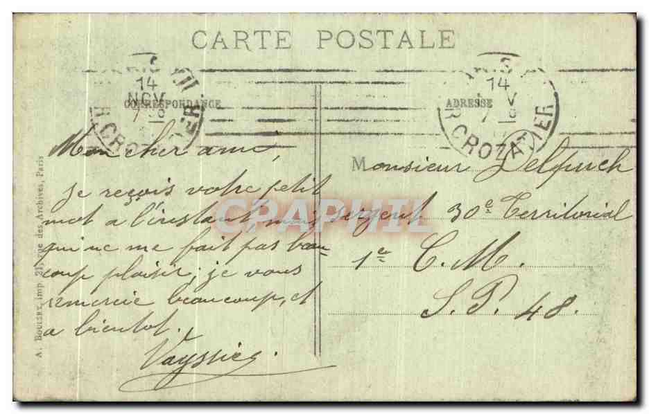 CPA Paris Notre Dame Facade Cathedrale — Verso