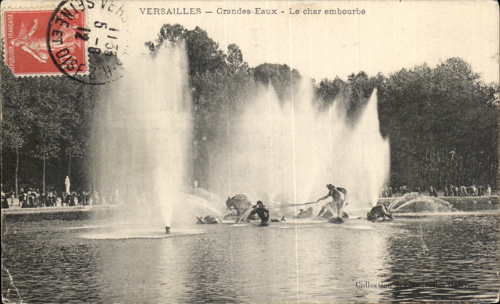 CPA Versailles Grandes Eaux le char embourbe