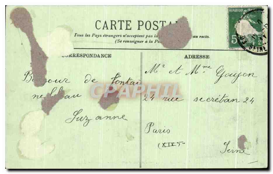 Fontainebleau — La Forêt — La Roche des Deux-Sœurs — LL. — N° 145 — Reverso