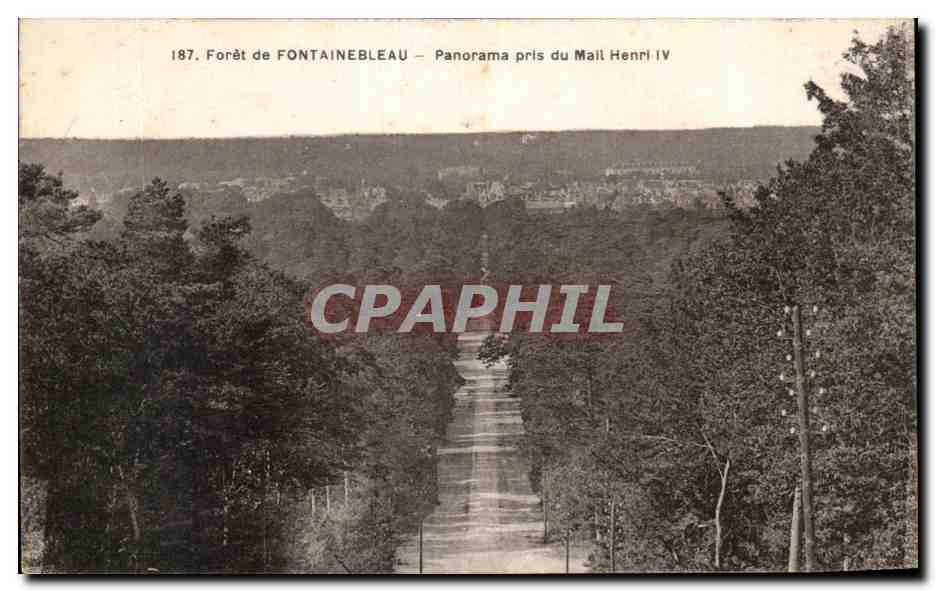 Foresta di FONTAINEBLEAU — Panorama scattato dal Mail Henri IV — editore non identificato, n° di serie 187