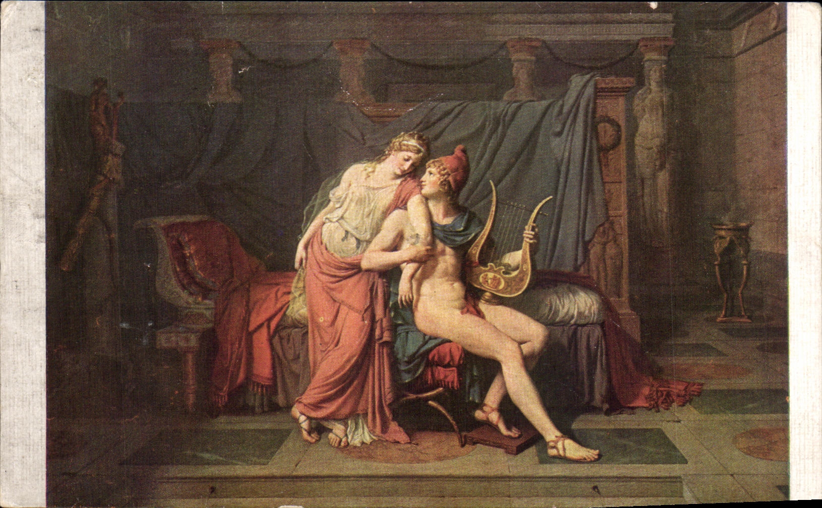 CPA David Paris et Helene Musee du Louvre Paris 
