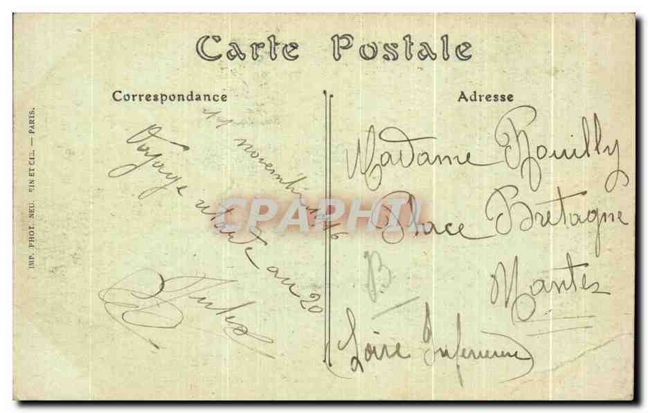 CPA Compiegne Le Palais et les Terrasses — Verso
