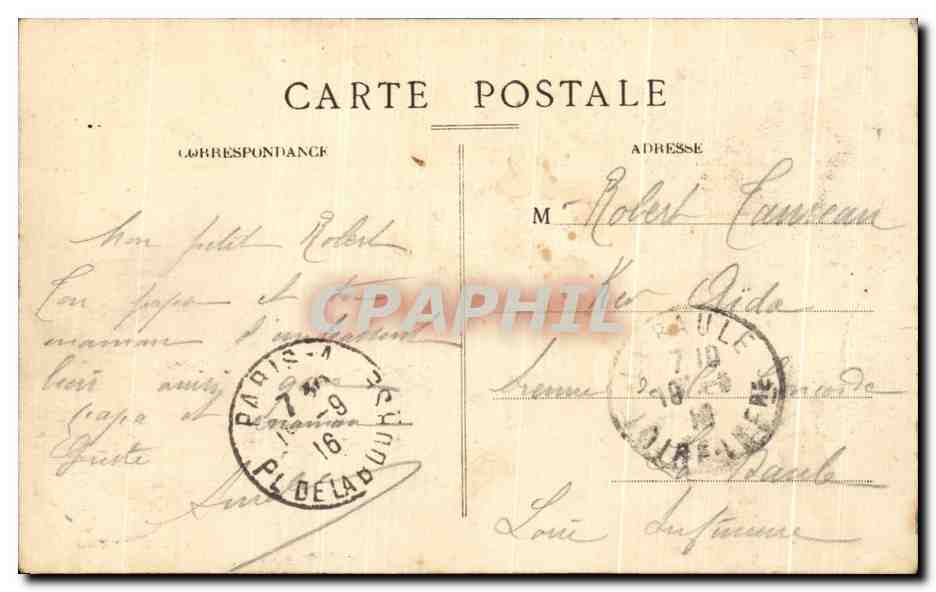 SAINT-GERMAIN-en-LAYE — Le Château, vu du Parterre « L'Amour et la Folie », de Darbejeuille — Verso