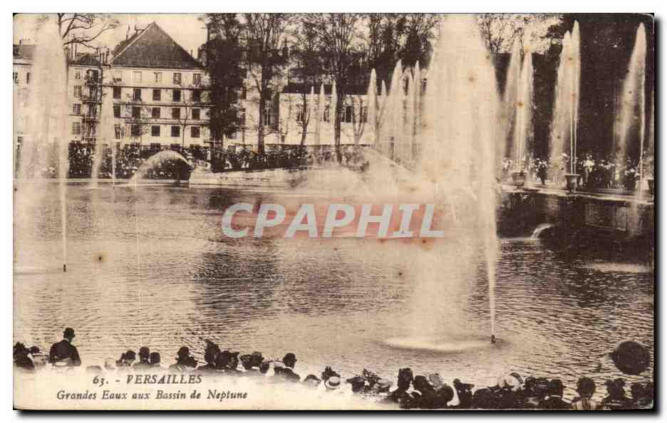 Versailles - Grandes Eaux aux Bassin de Neptune — CPA n°63, éditeur non visible
