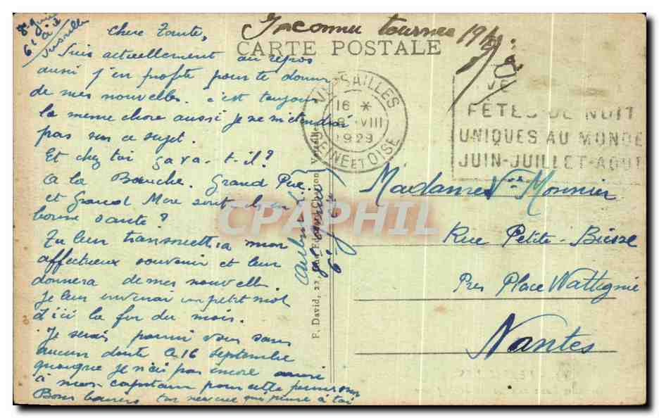 Versailles - Grandes Eaux aux Bassin de Neptune — CPA n°63, éditeur non visible — Verso