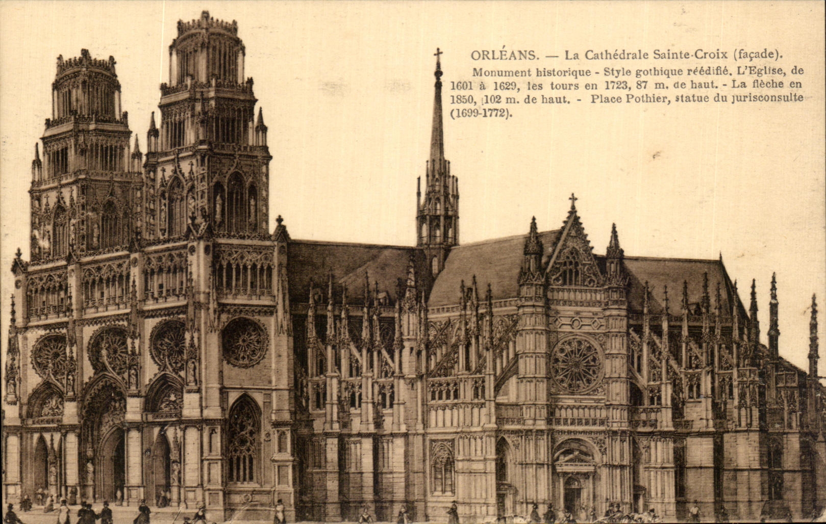 CPA Orleans La Cathedrale Sainte Croix Monument historique