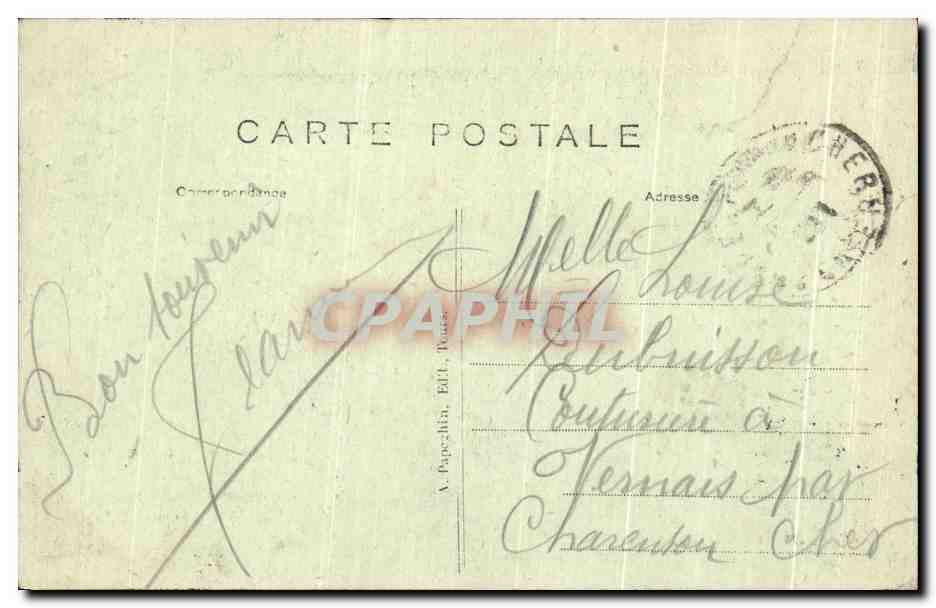 CPA Tours Hotel de Ville Salle des Mariages — Rückseite