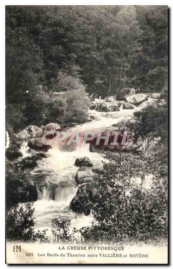 La Creuse pittoresque — Les Bords du Thaurion entre Vallière et Royère — Éditeur FM, n° 1021